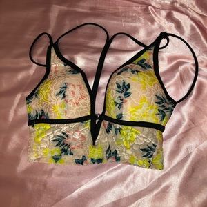 vs pink velvet bralette